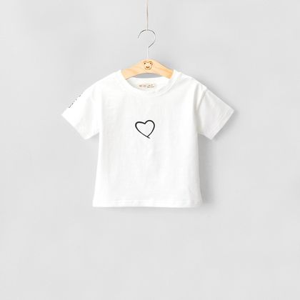 AG050201-Áo thun cotton sượt in trái tim