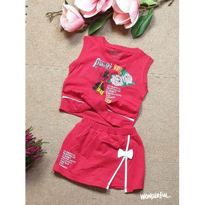 BG040205-Bộ quần short váy in hoa